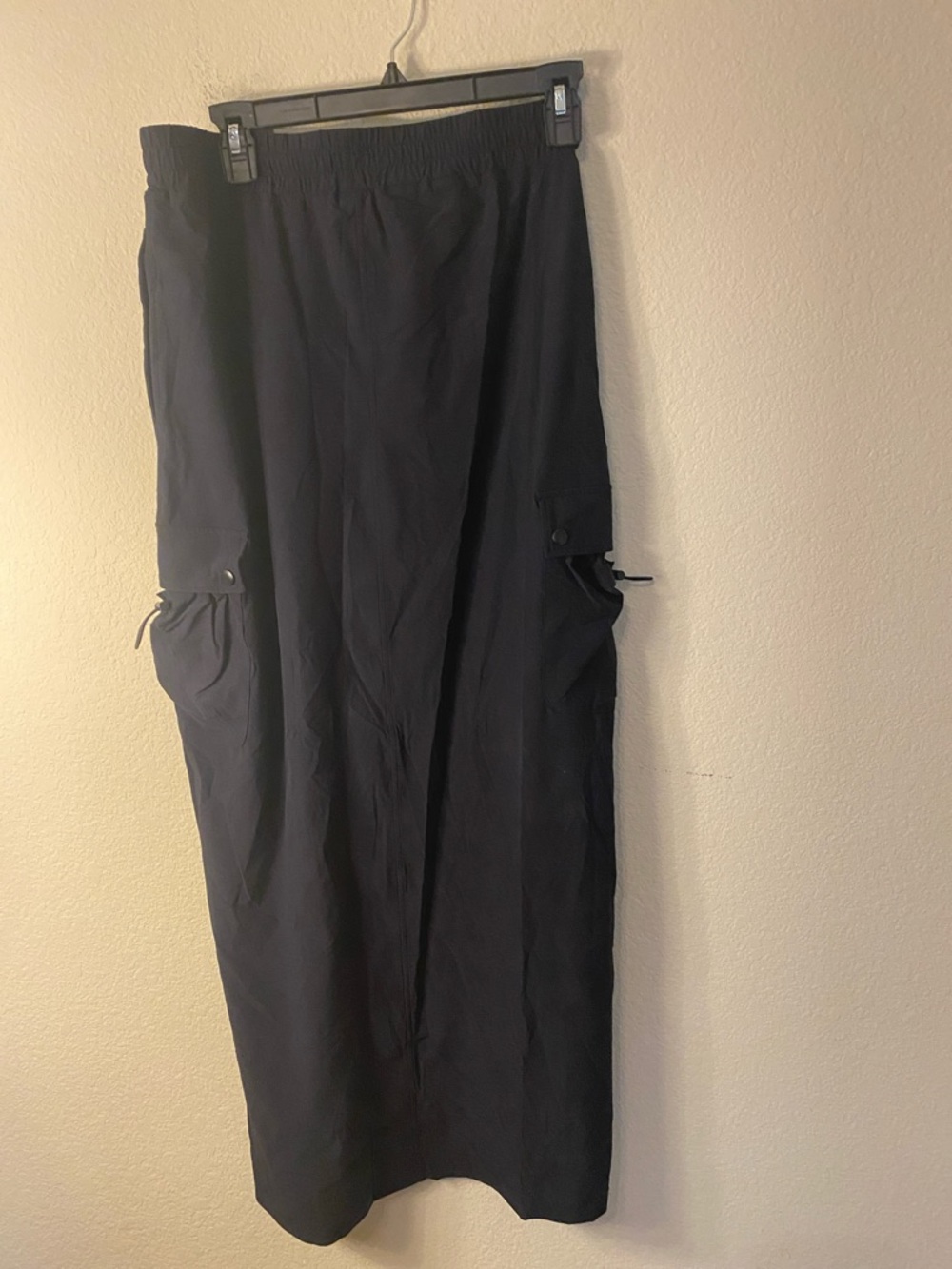 Mono B Black Maxi Cargo Skirt with Side Drawstring Pockets - Picture 7 of 9